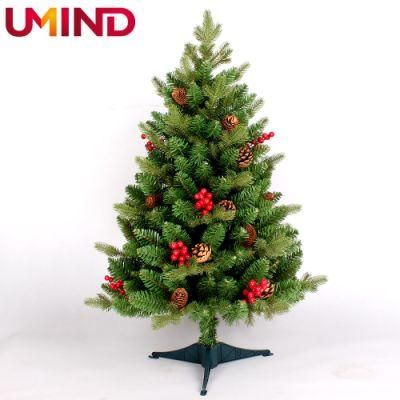 Yh1909 Indoor Table Decoration Three Leg Christmas Mini Tree 90cm Small Green Pine Tree