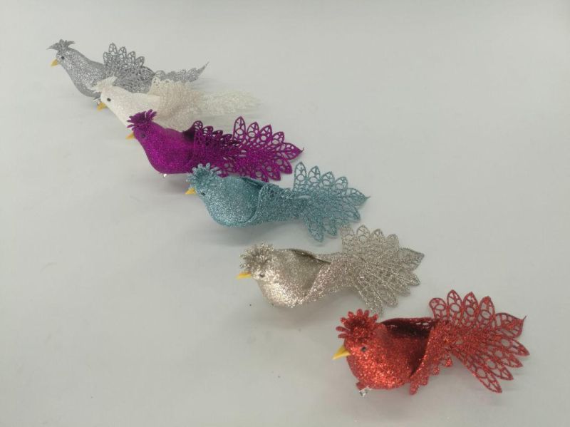 Newest Design Decorative Foam Bird with Clip for Christmas Tree Decorations