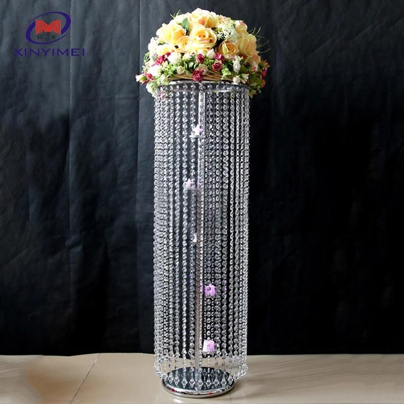 Beautiful Tall Silver Wedding Lead Road Crystal Flower Display Stands