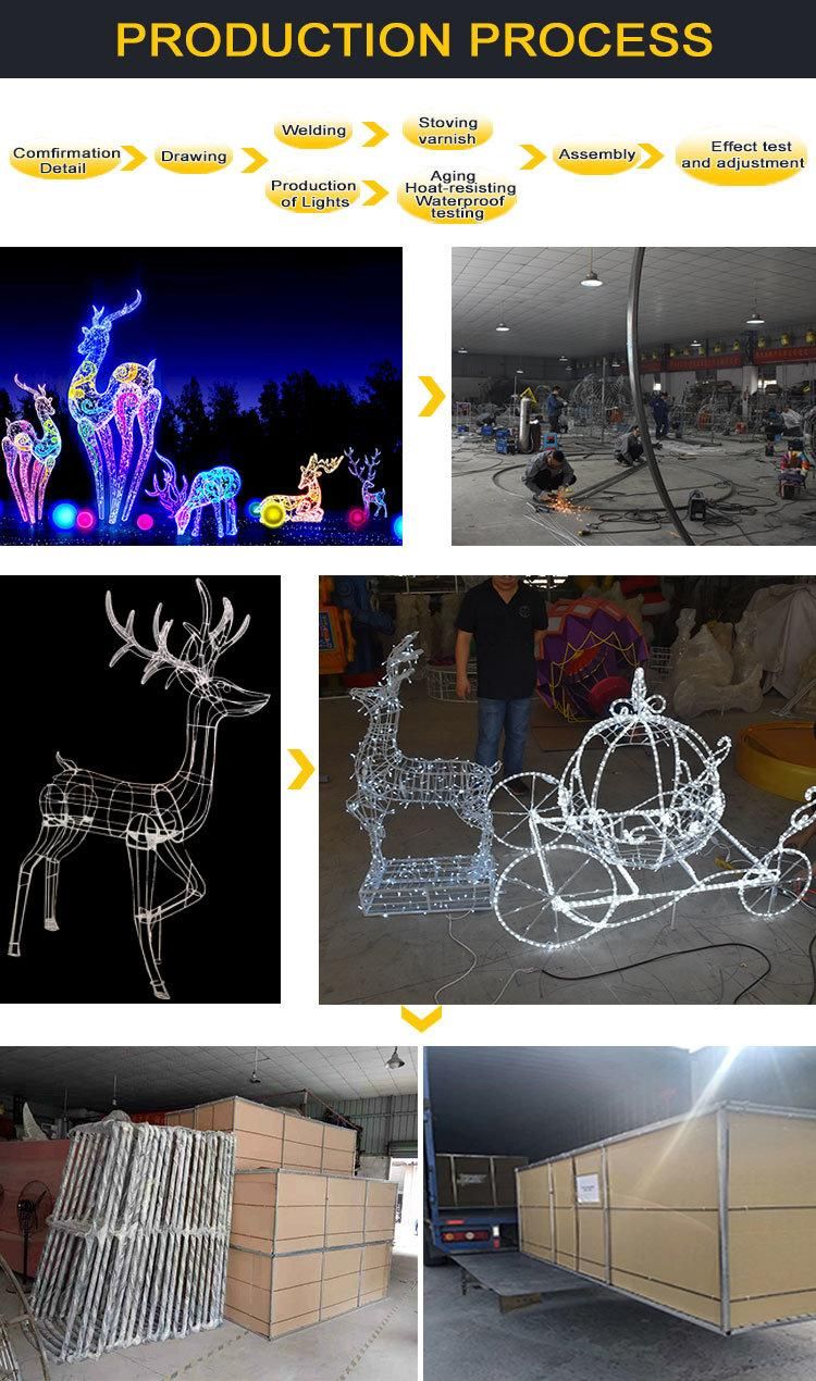 Giant 3D LED Christmas Deer Decoration with Lights for Sale