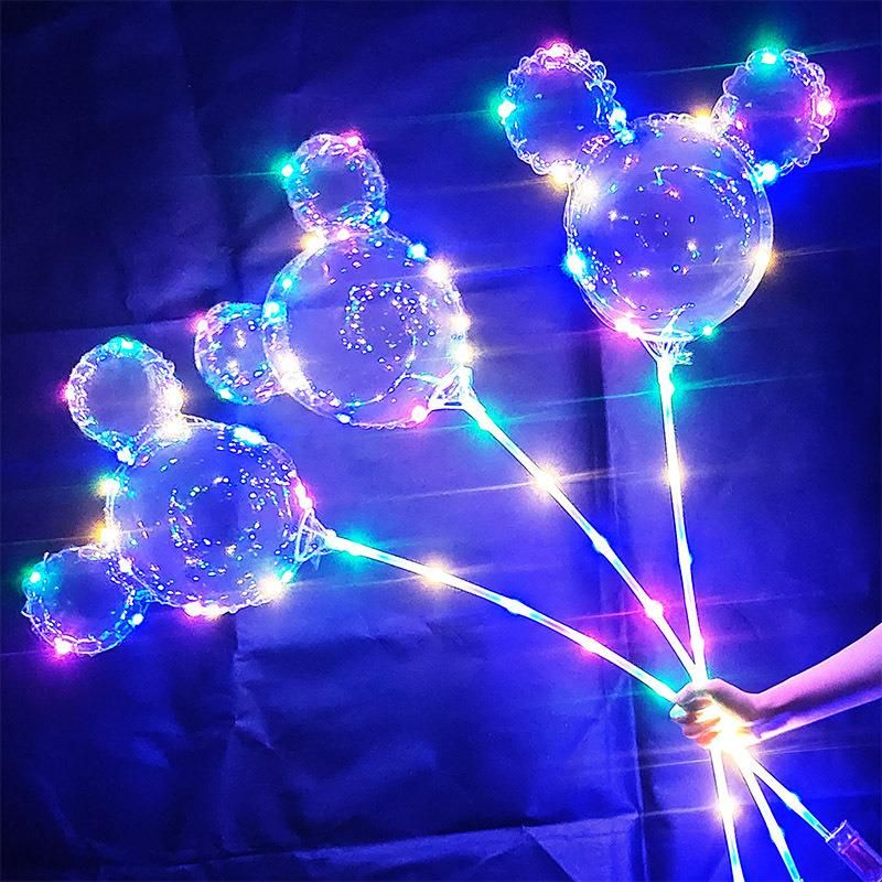 LED Balloon Set Heart Shape Clear Bobo Transparent Balloon