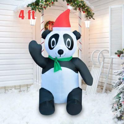 Christmas Outdoor Indoor 4FT Inflatable Christmas Cute Panda for Sales