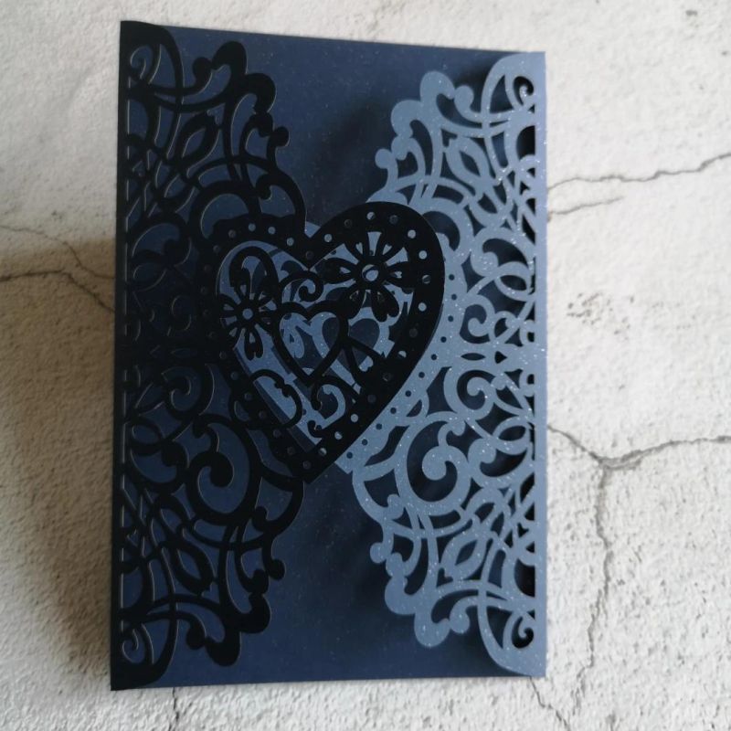 Tri-Fold Laser Cut Pocket Wedding Card Wedding Invitation