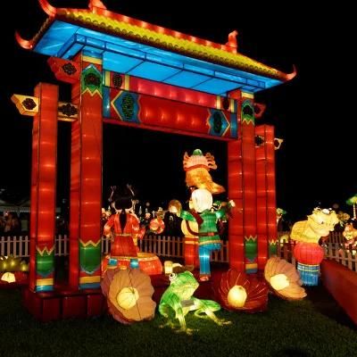 Chinese Traditional Silk Lanterns Large Palace Arch Door Lanterns