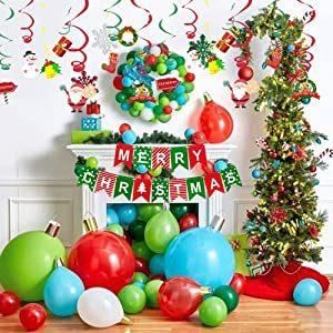 Merry Christmas Banner Christmas Party Decoration Christmas Balloons