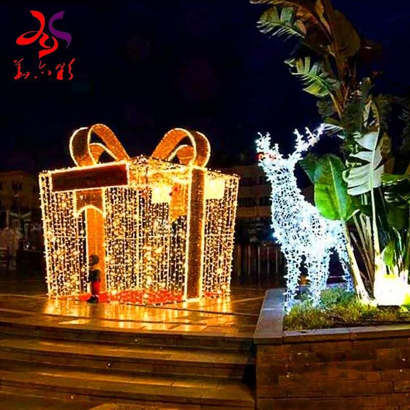 3D LED Christmas Gift Box Motif Lights