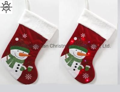 New Design Large Red LED Christmas Stocking