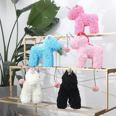 Factory 35cm DIY Foam Unicorn Roses Bear Handmade Artificial Rose Unicorn Flower Rose Unicorn for Girl Wedding Valentine