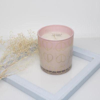 Luxury Decorative Gradient Color Glass Scented Candle for Christmas