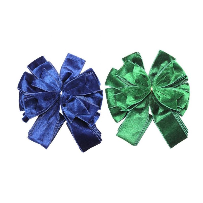 Customized Christmas Flocked Cloth Bow