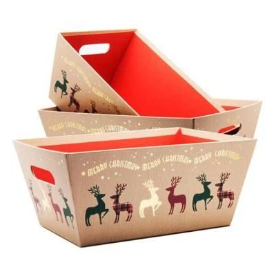 Merry Christmas Corrugated Board Hampers Tray Box Set Gift Present Boxes