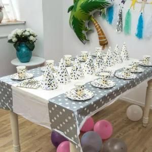 84PCS Wave Stamping Disposable Tableware Paper Plate Cup Party Decoration