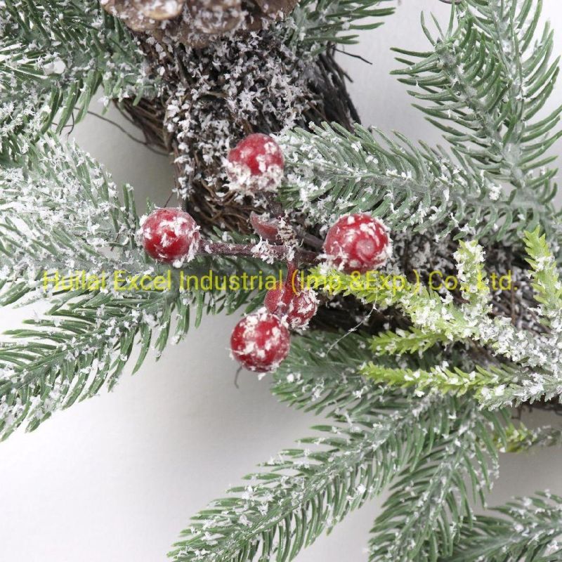 Artificial Wreaths Xmas Natural Rattan Wreath Outdoor PE Garland Wreath