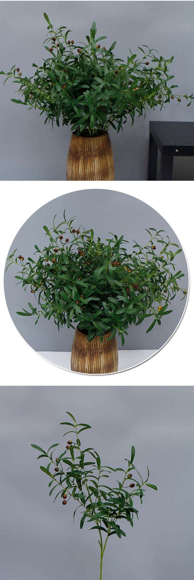 Factory Cheap Wholesale Artificial Olive Leaves for Wedding Decoration