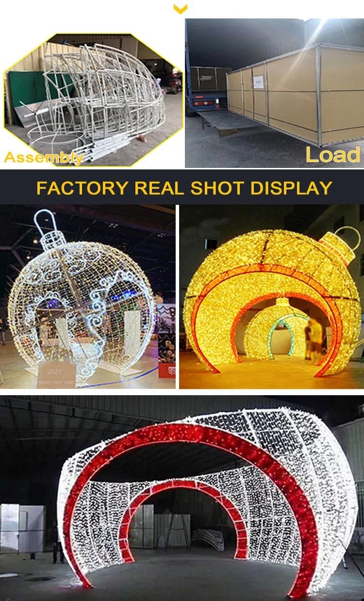 Design Christmas Decoration 3D Giant Arch Street Ball Motif Lights