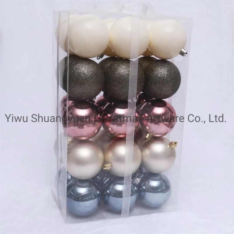 7cm Shiny Matte Glitter Plastic Christmas Ball