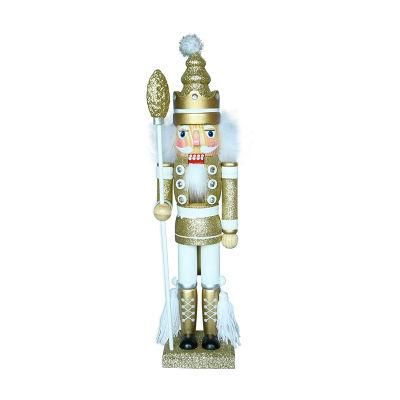 15.8 Inch Wooden Nutcracker Ornaments Christmas Decorations Holiday Decor Kids Toys Nutcracker Puppets, Gold King