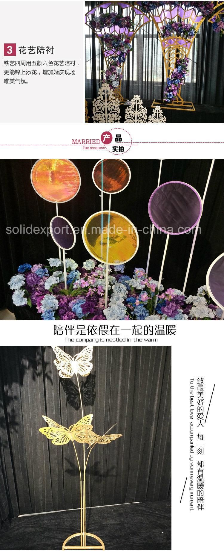 Iron Art Lollipop Silk Flower Wedding Drops Decoration for Gardens