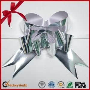 Silver Xmas Gift Wrapping Wedding Car Metallic Pull Bows