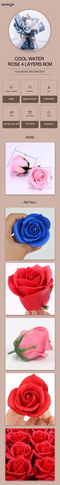 New Trend 2021 Soap Flower Rose 6 Cm House Decoration Flowers for Bedroom