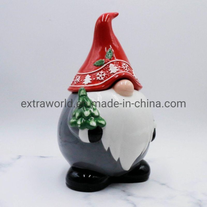 Ceramic Christmas Ornaments Handmade Santa Candy Jar