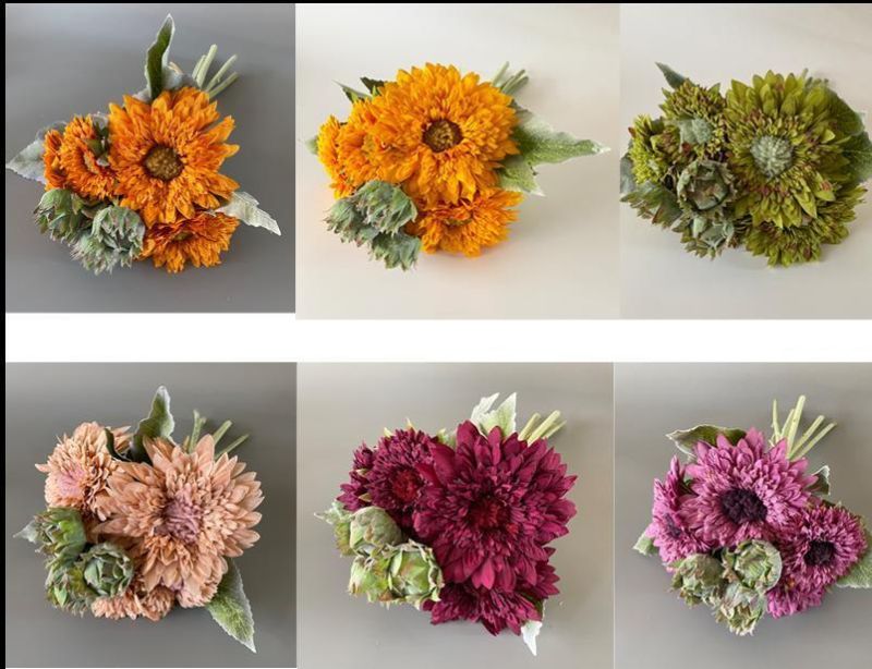 Amazon Hot Sale Sunflower Bouquet Artificial Sunflower Vine for Wedding Party Decoration
