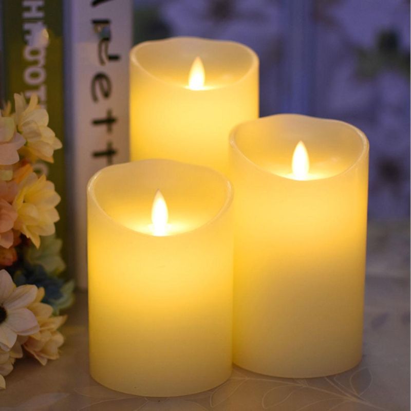 Creative Cylindrical Swaying Energy Saving Lamp Light Simulation LED Candle