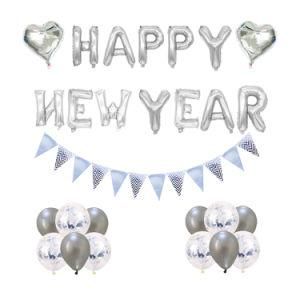 Happy New Year Merry Christmas Letters Foil Ballons Banner Sets