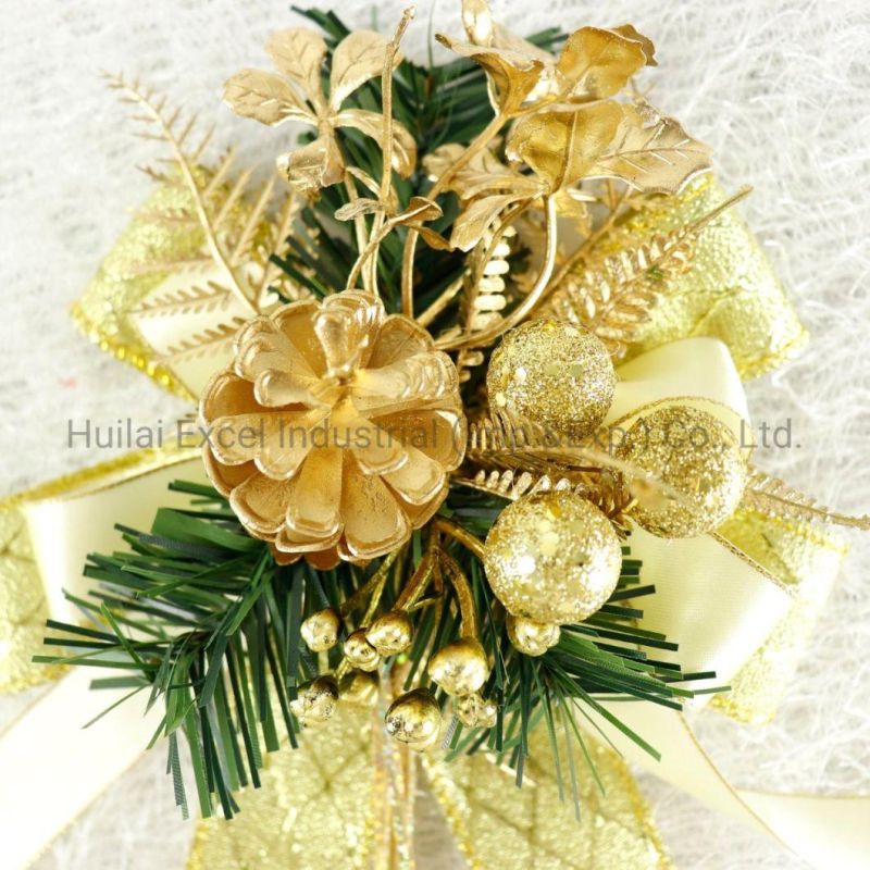 Golden Ribbon Bowknot Basket Window Decor Christmas Bow-Tie Large Bowknot