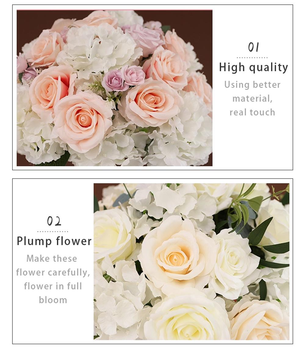 Beautiful Bride Holds Flowers Wedding Celebration Artificial Rose Bridal Bouquet Ball for Drop Throw