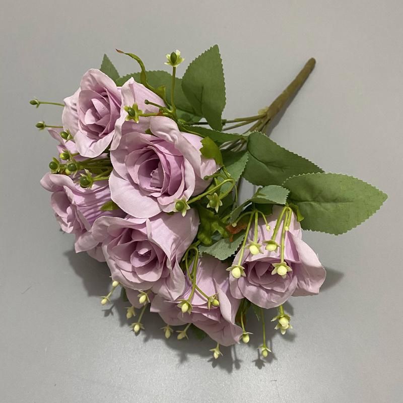 China Artificial Flower Factory Provide Bride Rose Bouqet