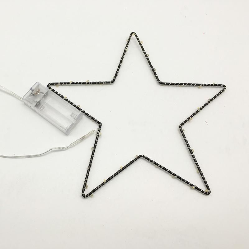 Battery Box Wrought Iron Style Luminous Stars Shaping Lamp