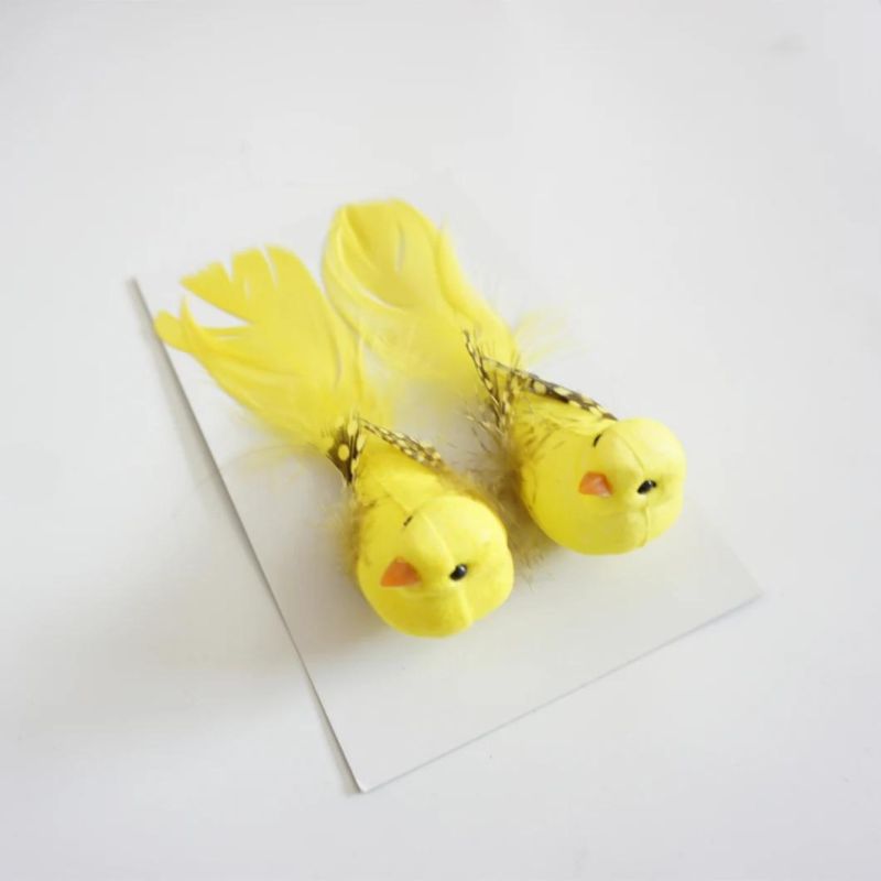 Yellow Bird with Clip Ornament Artificial Birds Christmas Decoration