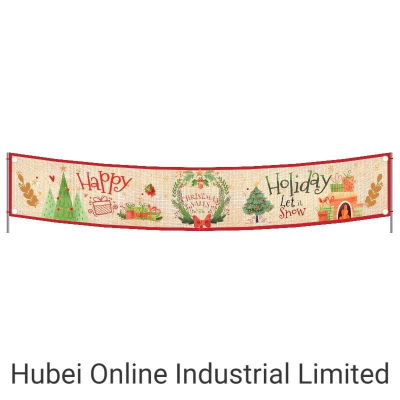 Merry Christmas Banners Front Door Welcome Christmas Porch Banners Hanging Decoration/Ornament