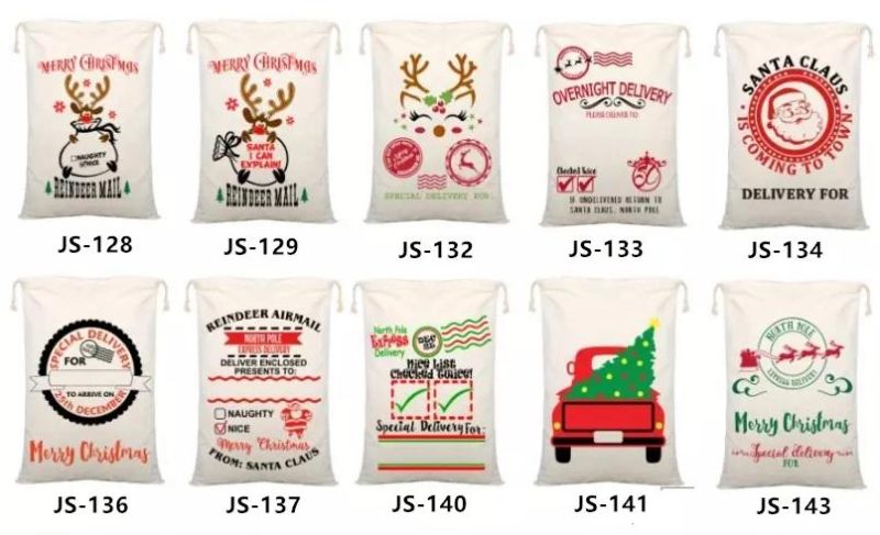 Top Sale Christmas Storage Bag Canvas Santa Sack Wholesale Custom Santa Sack