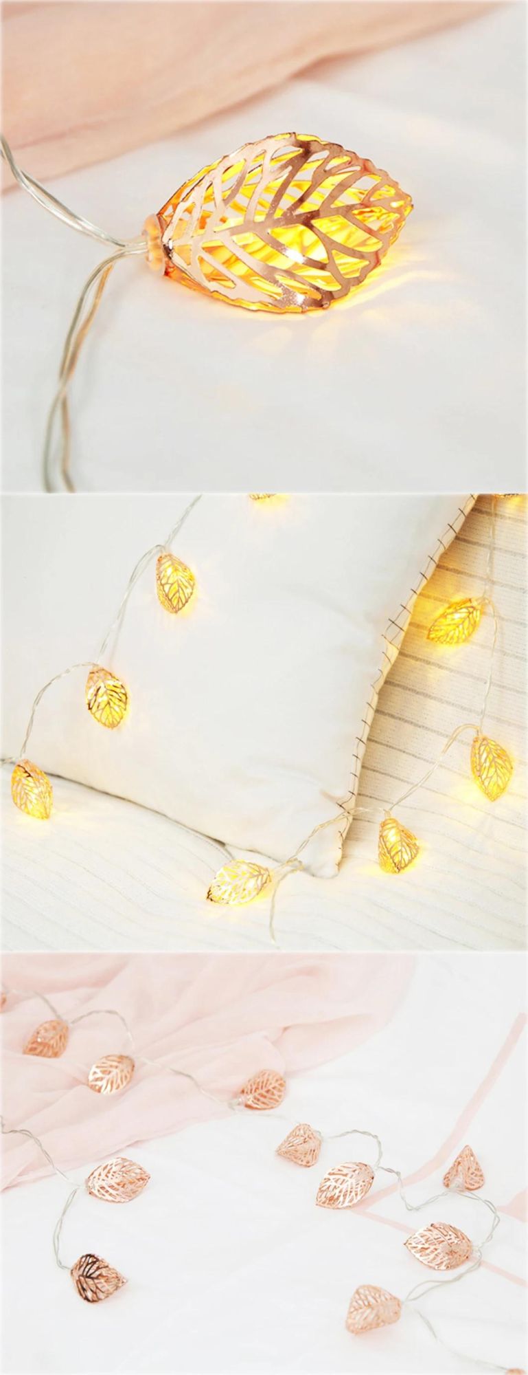 LED Golden Metal String Lights Decor Ambiance Lamp