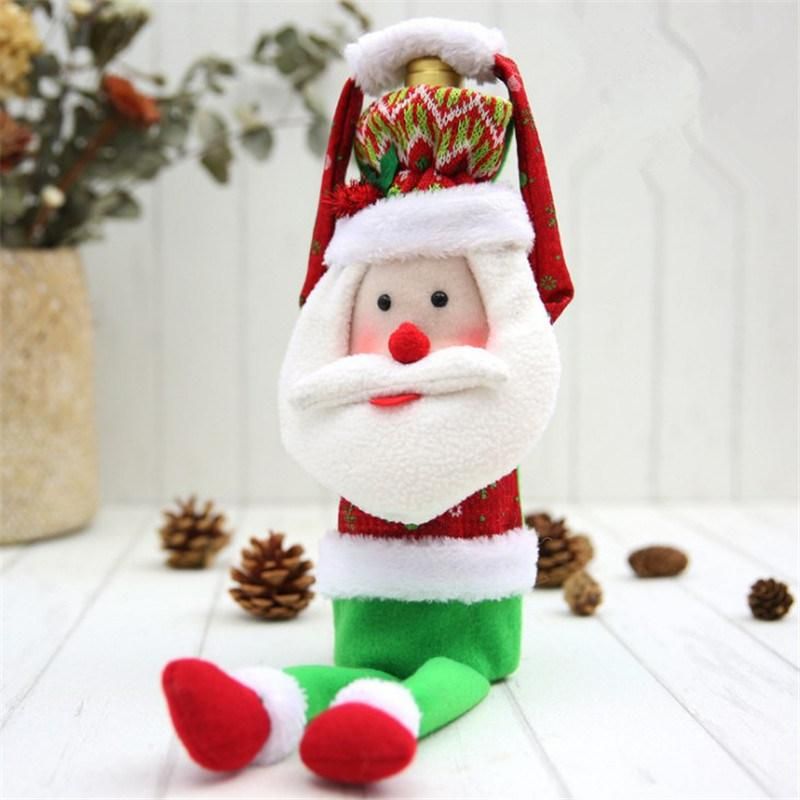 Wine Bottle Cover Christmas Decorations Snowman Stocking Gift Home Decorations