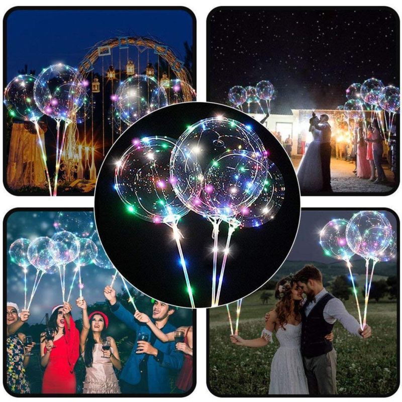 LED Clear Bobo Balloon Bubble Ballons with LED String Lights
