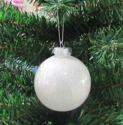 Tree Hanging Pet Christmas Ball with Glitter Painted Home Decoration