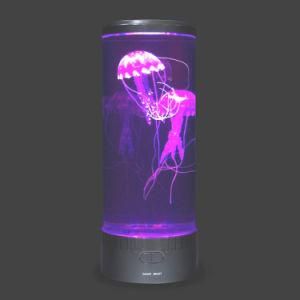 Large LED Jellyfish Lava Lamp Aquarium - Electric Round Jellyfish Tank Mood Light with 3 Fake Glowing Jelly Fish