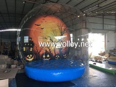 Human Size Halloween Snow Globe with Inflatable Base