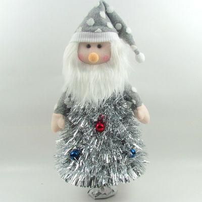 New Design Silver Pet Material Tinsel Tree with Ornaments Decorate