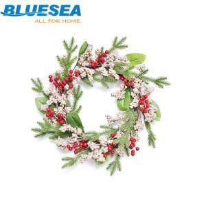 50cm Small Red Fruit PE Rattan Circle Christmas Wreath Door and Window Ornaments
