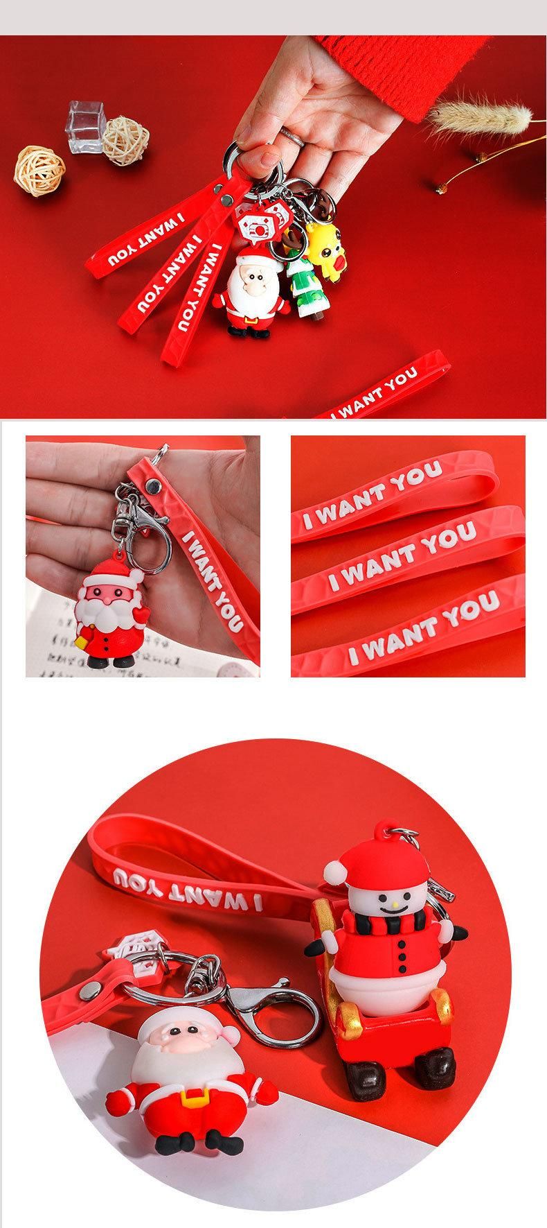 New Design Christmas Tree Silicone Gift Silicon Christmas Keychain