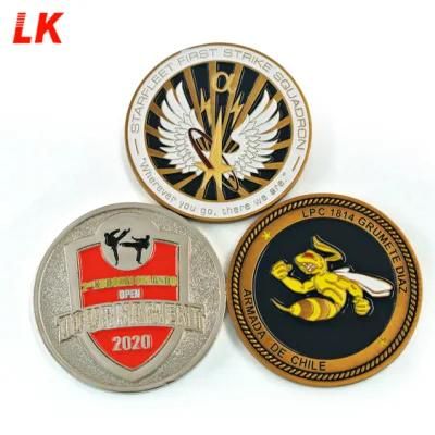 Customised Design Metal Enamel Gold Silver Plated Taekwondo Logo Challenge Coin