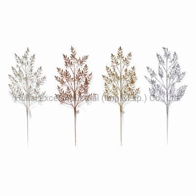 Christmas Decoration Leaf Picks Gold Branches Glitter Leaves Picks