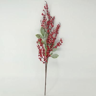 Christmas Berries Berry Red Fruit Plant Berries Artificial Flower Red Cherry Branches Flower Christmas Decorative
