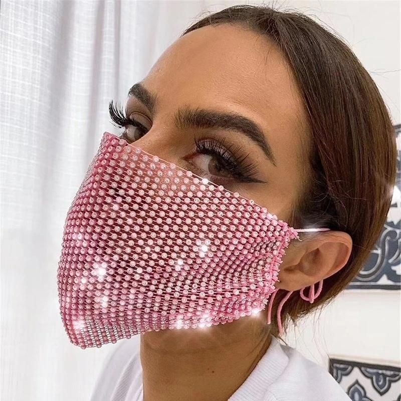 Women Luxury Rhinestone Diamond Face Party Mask for Christmas Decoration