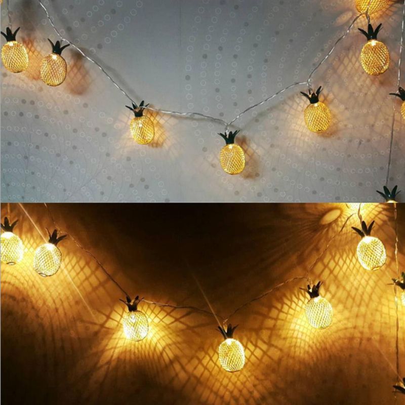 Metal Material Pineapple Fruit LED Lamp String Party Decoration Lighting