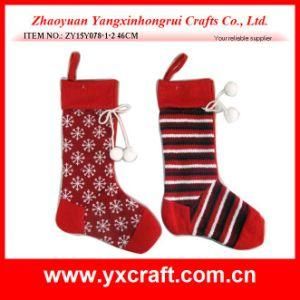 Christmas Decoration (ZY15Y078-1-2) Christmas Knitted Stocking Gift Holder Decoration